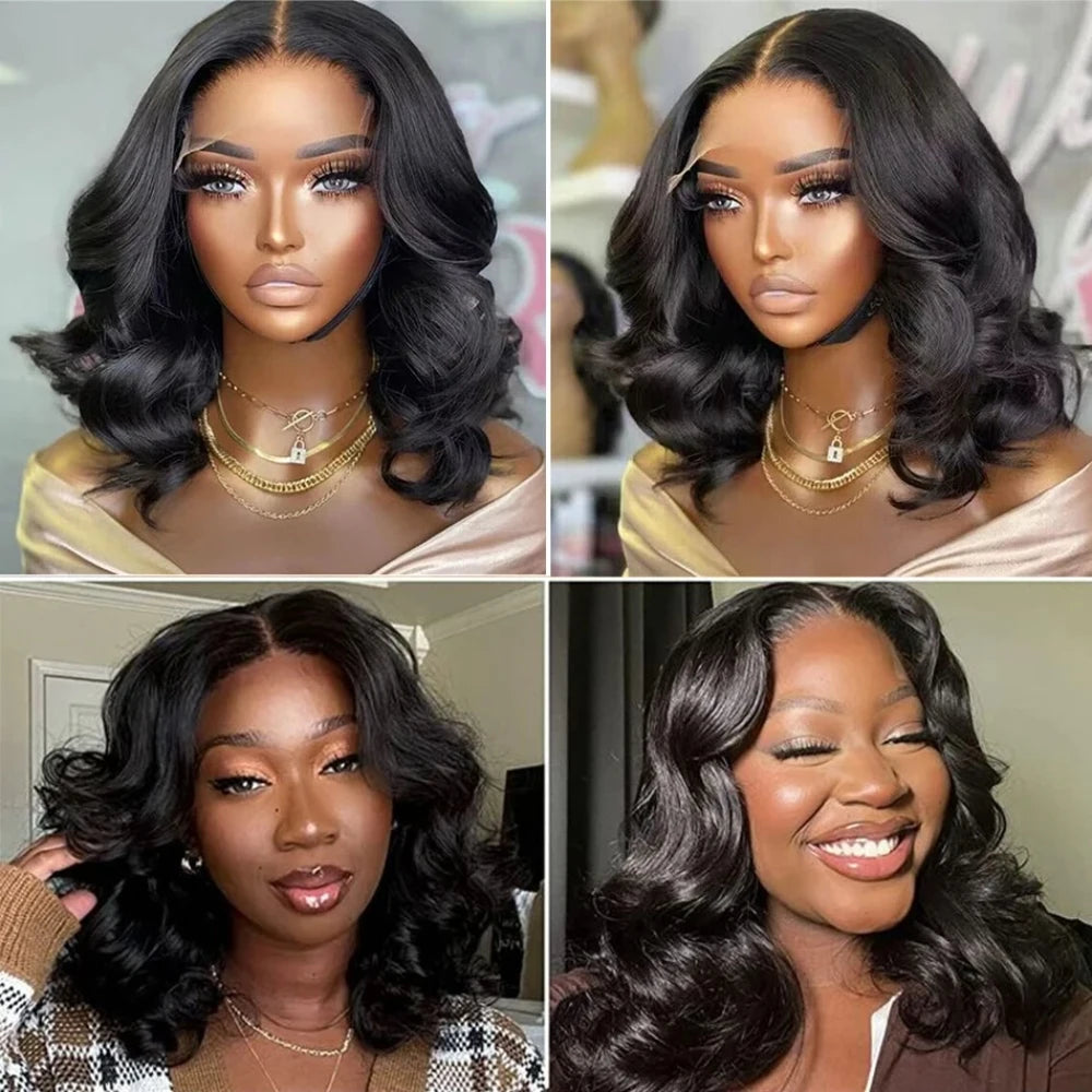 Body Wave Lace Front Human Hair Bob Wig