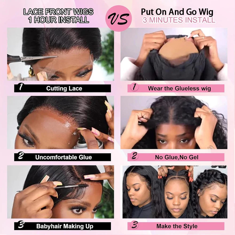 Glueless Deep Wave Human Hair Wig for Women