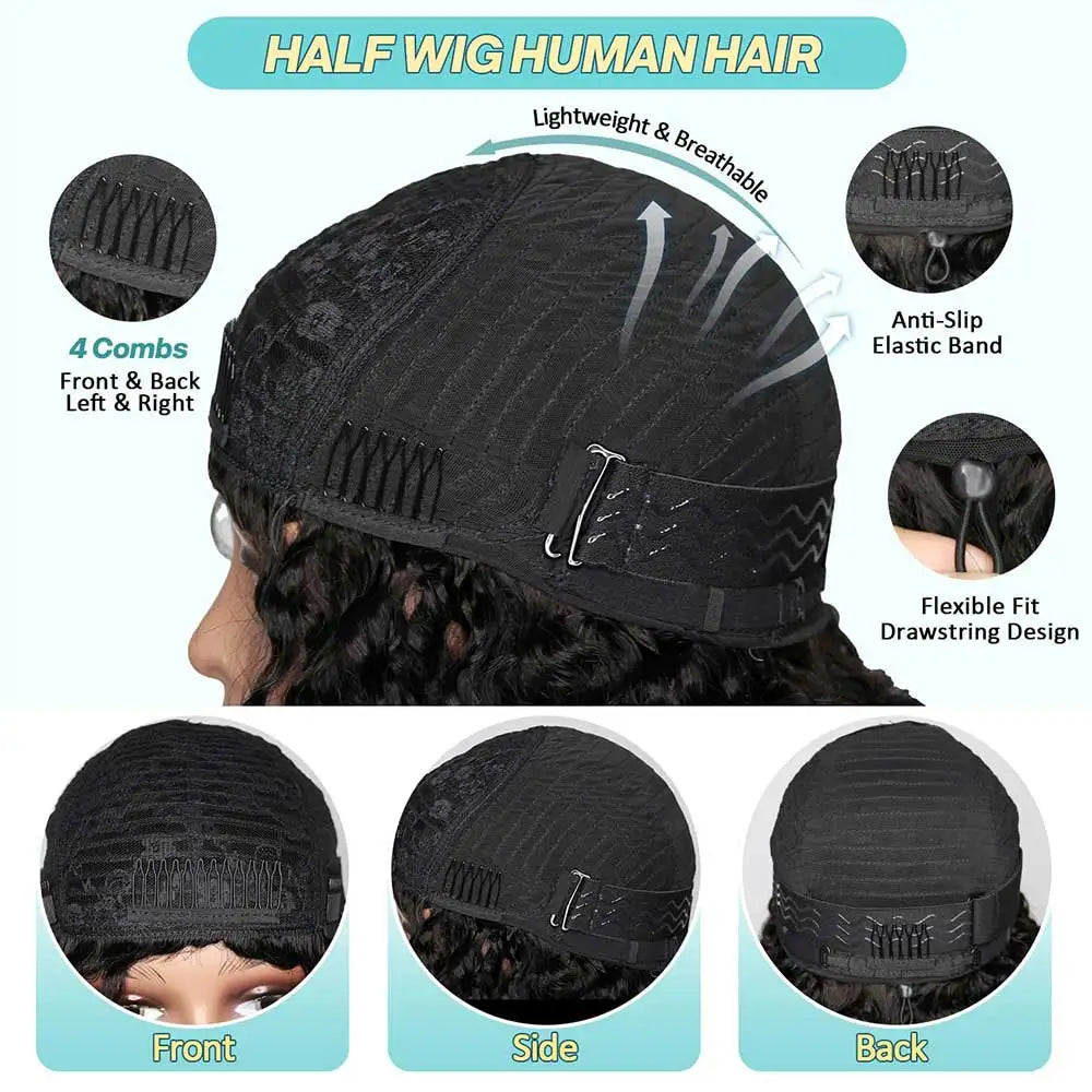 Spiral Kinky Curly Half Wig