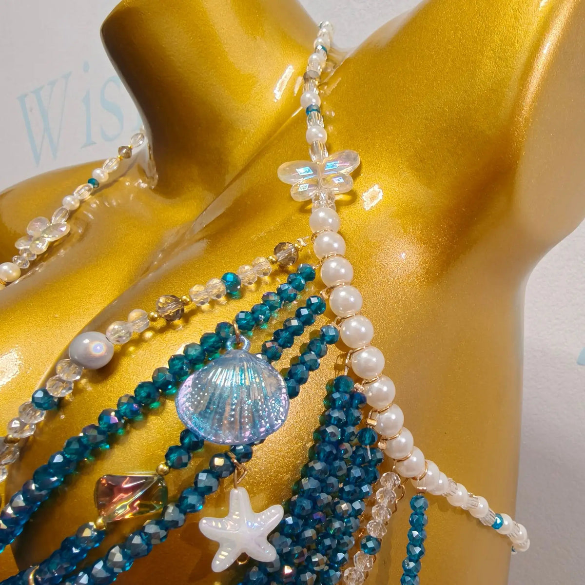Handcrafted Sequin Beaded Mermaid Bralette for Women