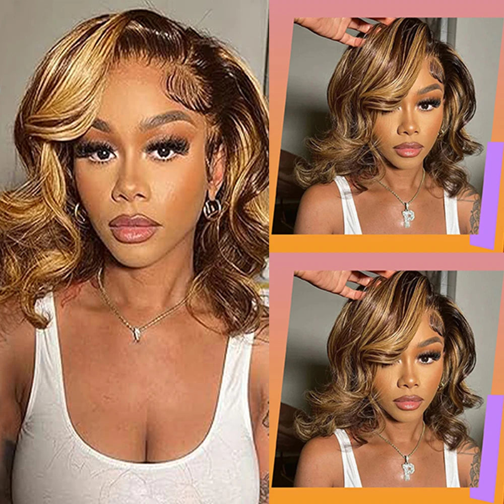 Soft Touch Highlight Body Wave Lace Front Wig for Women