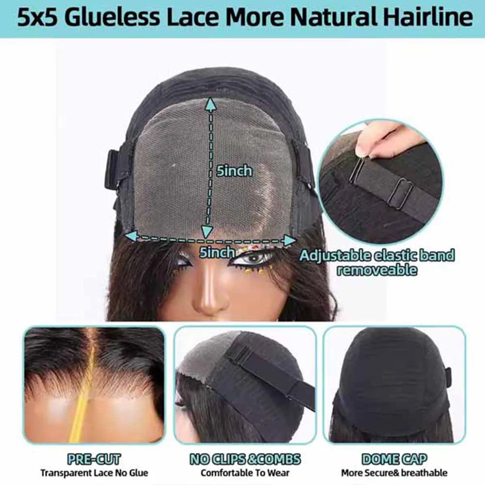 Deep Curly Wave Glueless Brazilian Human Hair Lace Wig For Women