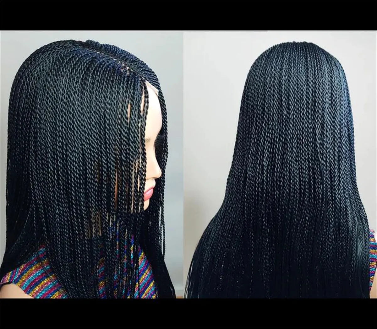 Senegalese Micro Twist Braided Wig Short Feather Bob Style for Black Women Million Braids Light Passion Twist Lace Front Wig
