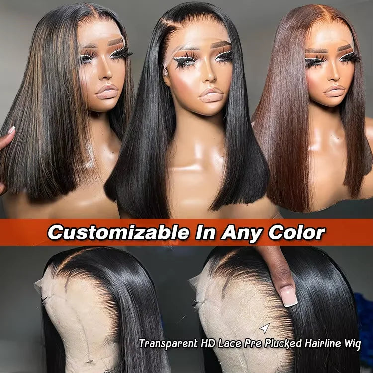 Transparent Glueless Lace Front Bob Wig for Women