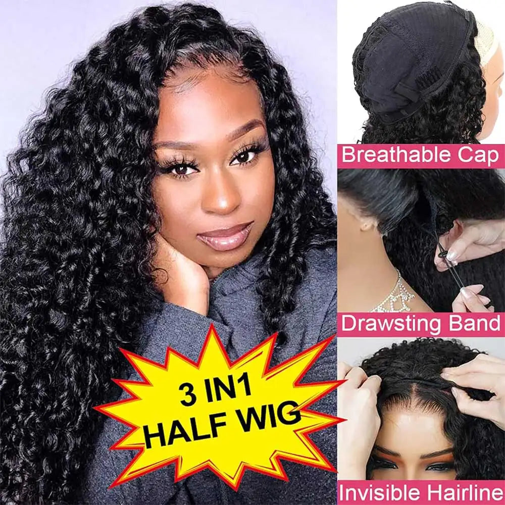 Spiral Kinky Curly Half Wig