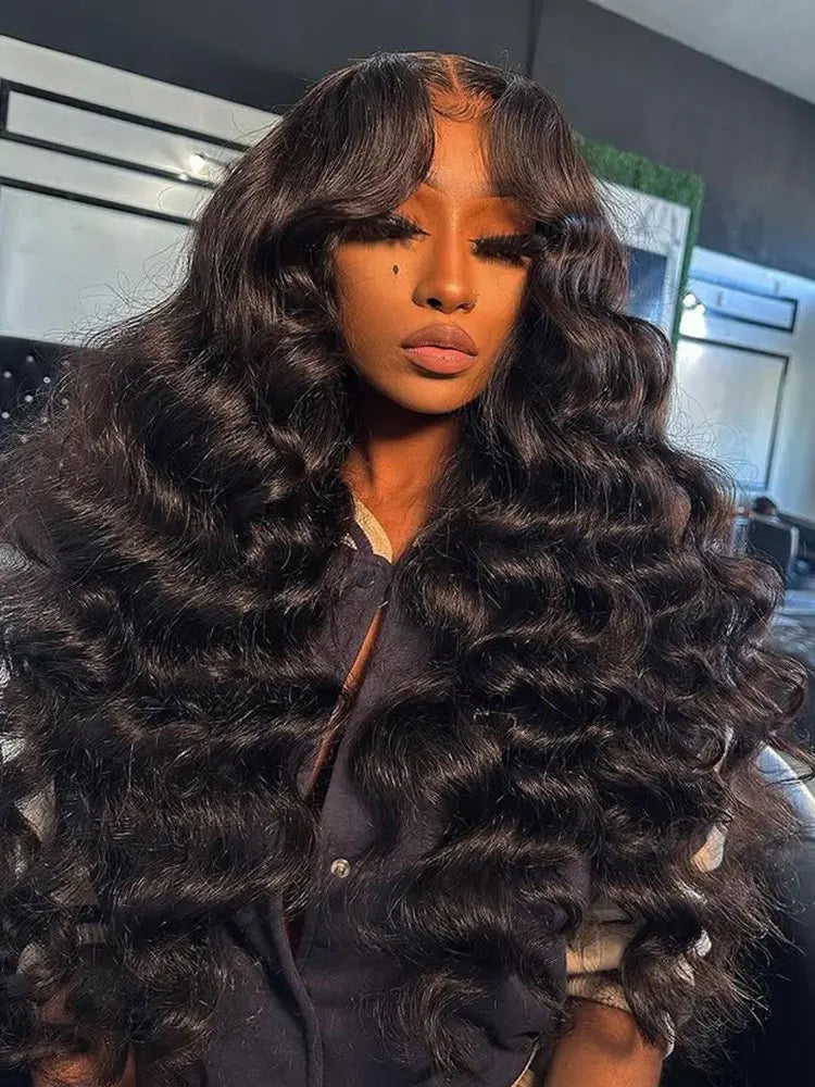 Long Deep Wave Glueless Lace Front Human Hair Wig for Women