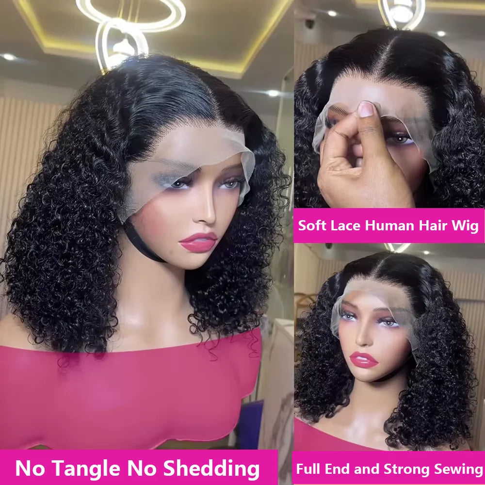 Deep Curly Human Hair Bob Wig