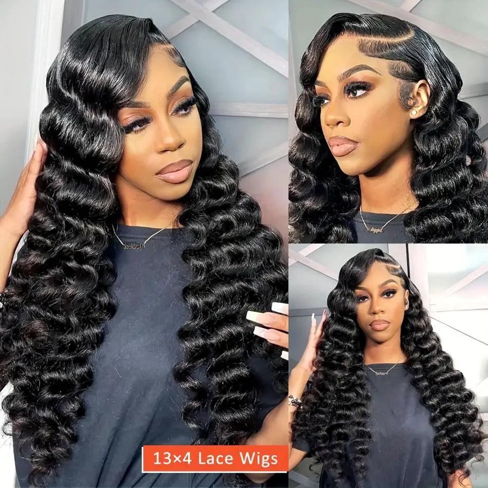 Loose Wave 13X6 Lace Frontal Water Wave 100% Human Hair Deep Wave Preplucked Wig 13X4 Curly Lace Front Brazilian Wigs For Women