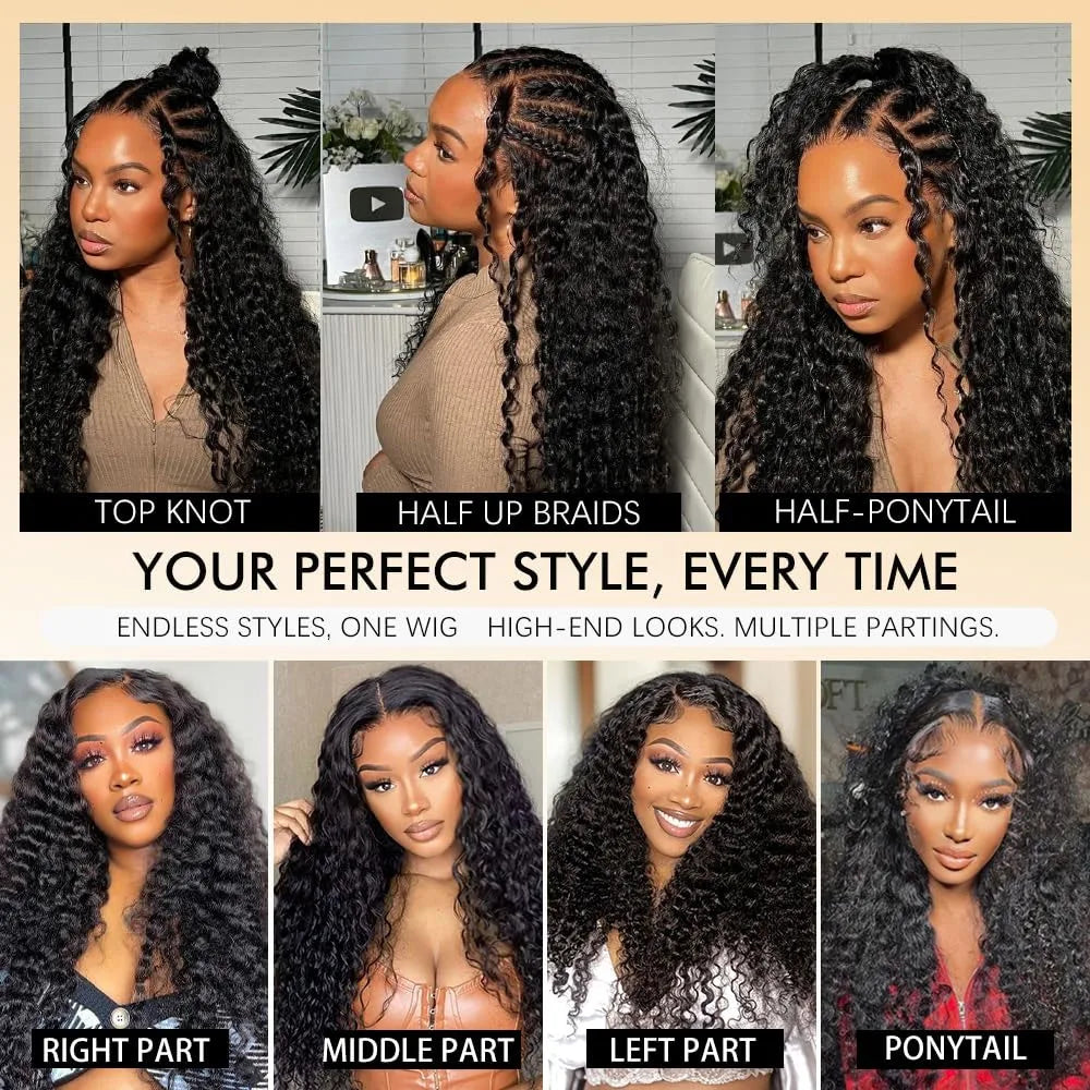 Glueless Deep Wave Human Hair Wig for Women