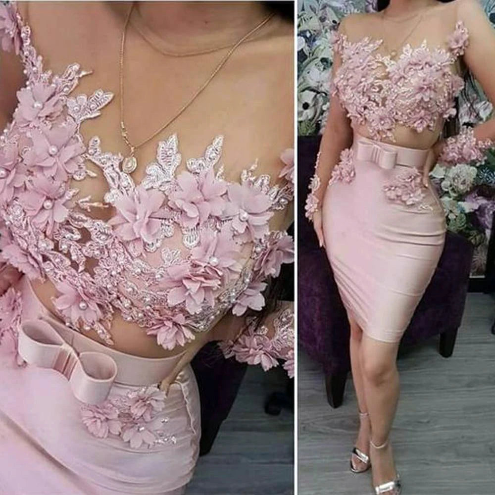 Homecoming Satin Lace Pearl Dress