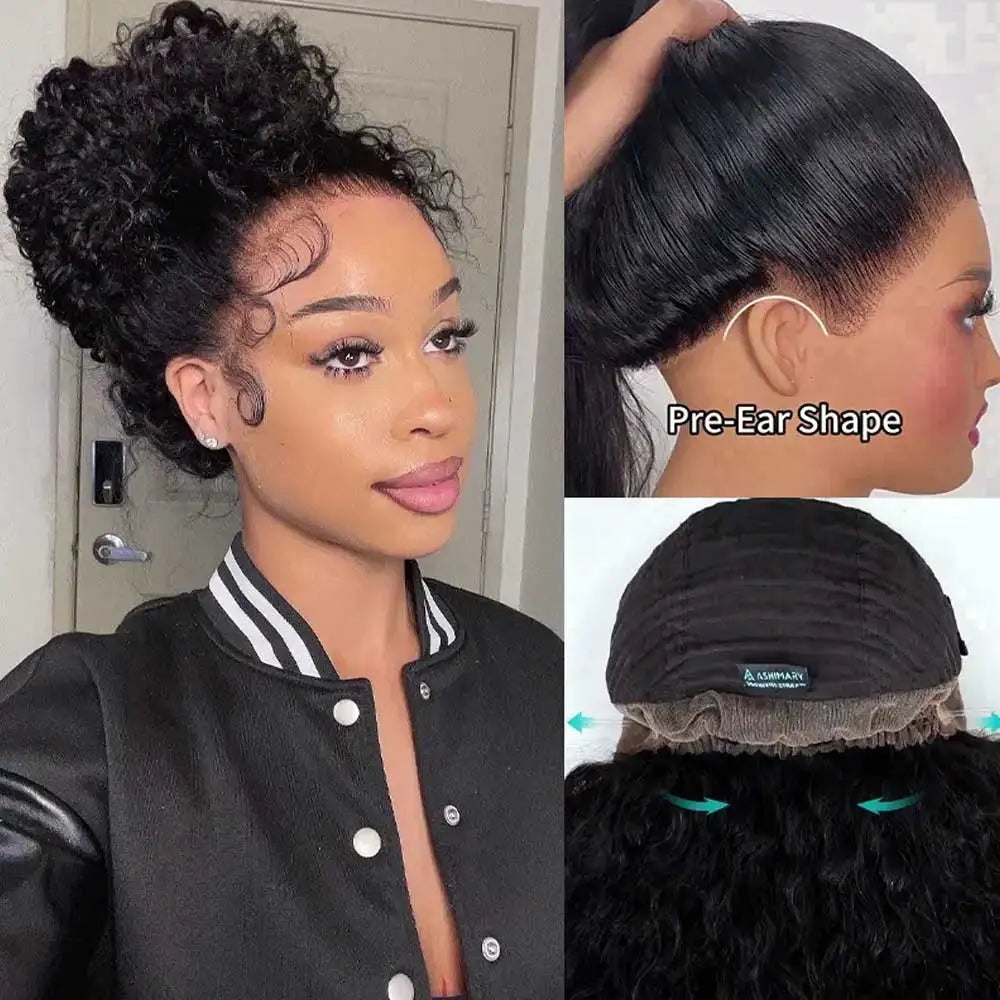 Glueless Deep Curly Brazilian Full Lace Wig For Women