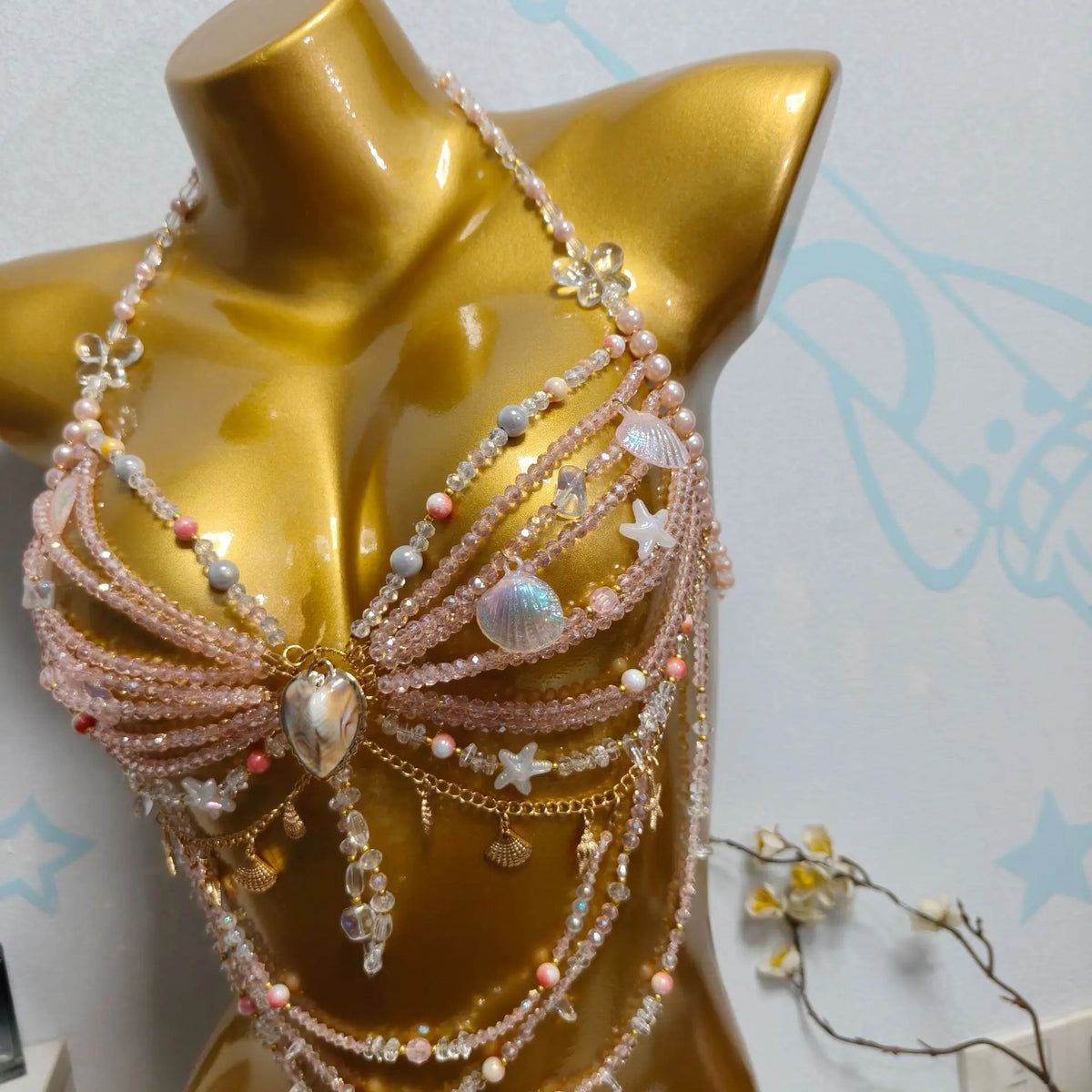 Handcrafted Sequin Beaded Mermaid Bralette for Women