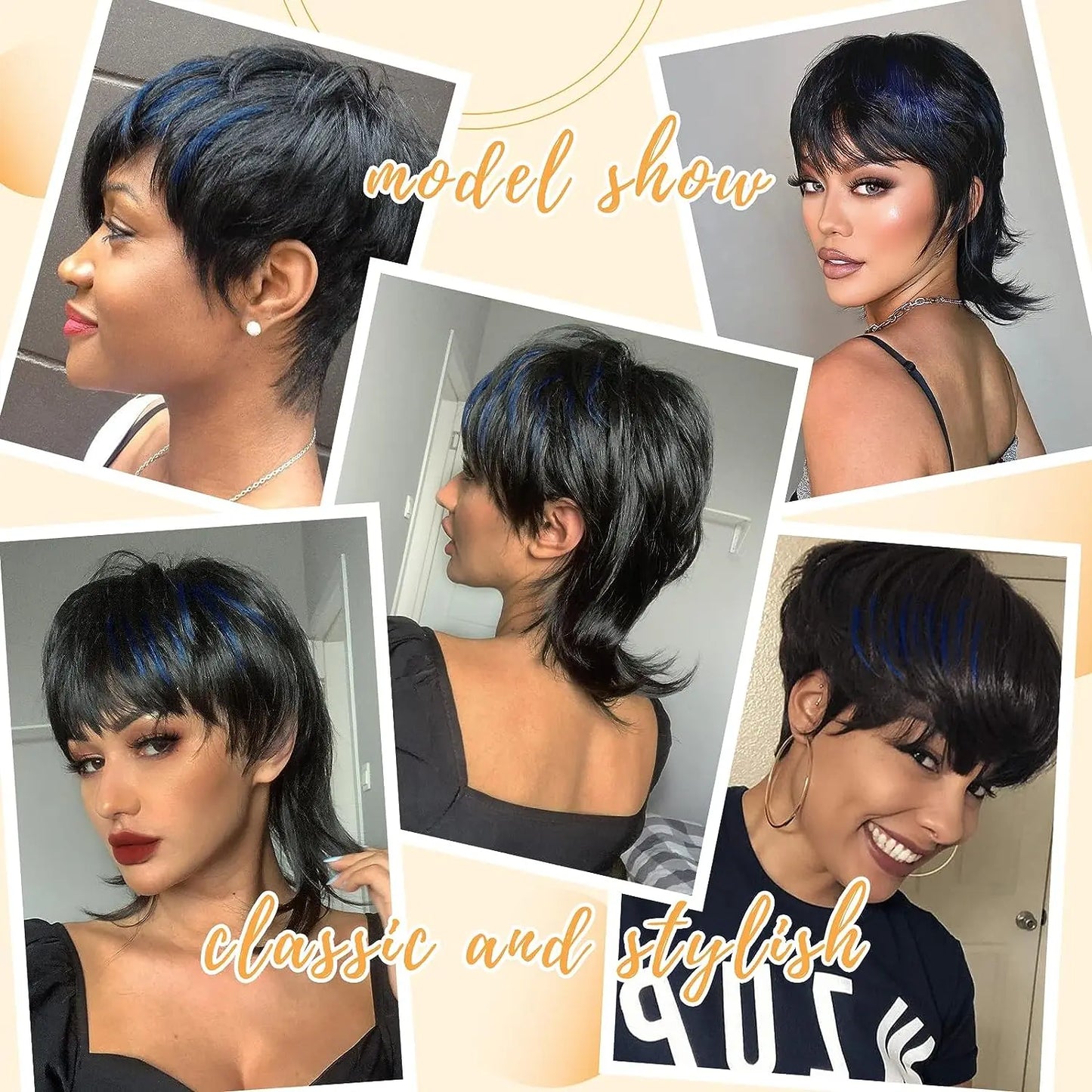 Daily Use Shaggy Layered Mullet With Bangs Wig for Women