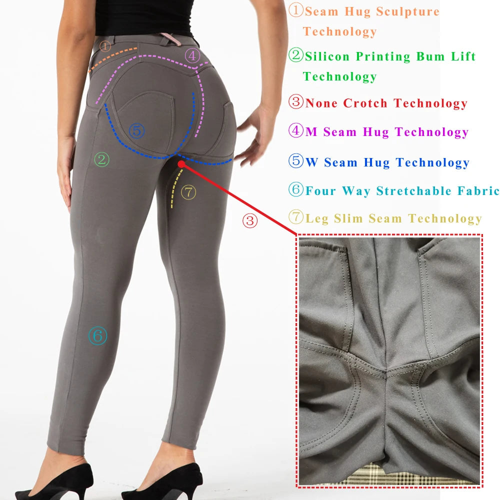 Shiny Faux Leather Booty Lifting Leggings for Women