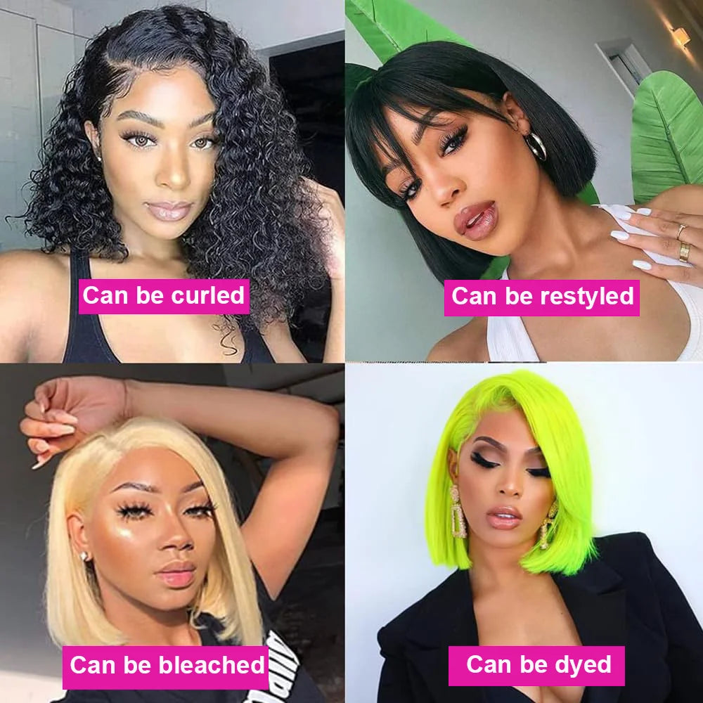 Straight Bob Human Hair Lace Front Wig
