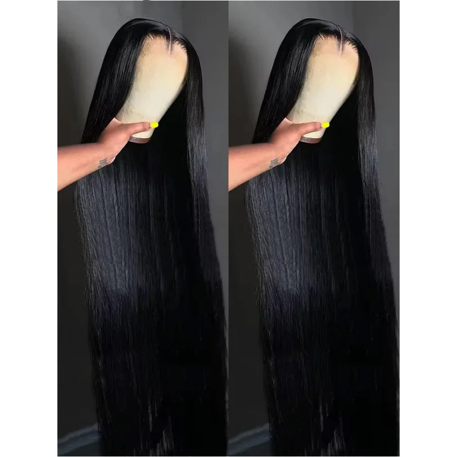Straight Burgundy Transparent Lace Frontal Wig For Women