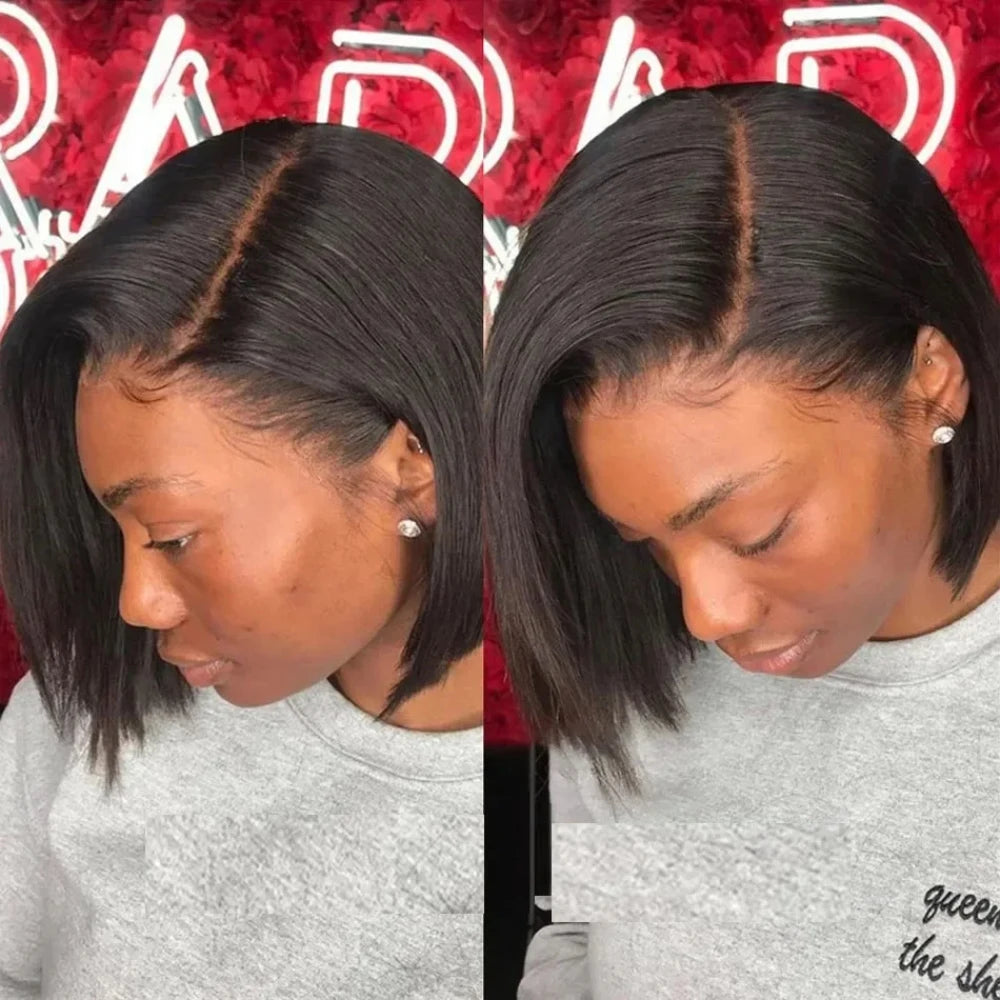 Straight Bob Human Hair Lace Front Wig