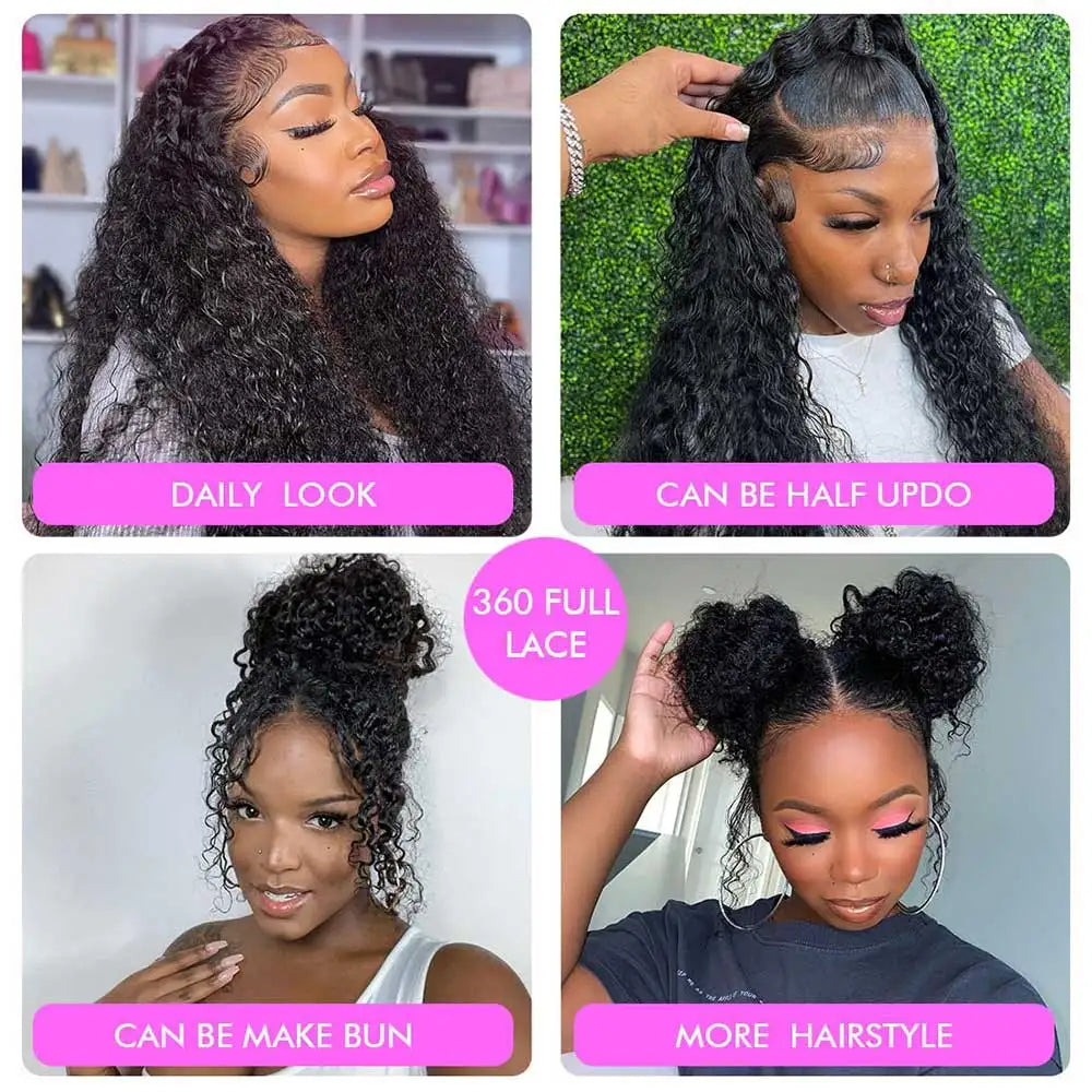 Glueless Deep Curly Brazilian Full Lace Wig For Women