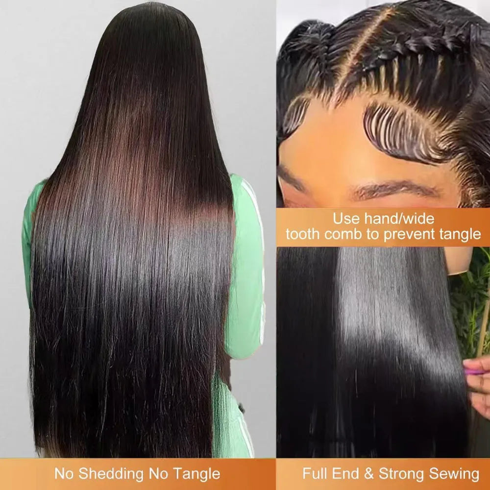 Long Straight HD Lace Front Human Hair Wig for Women