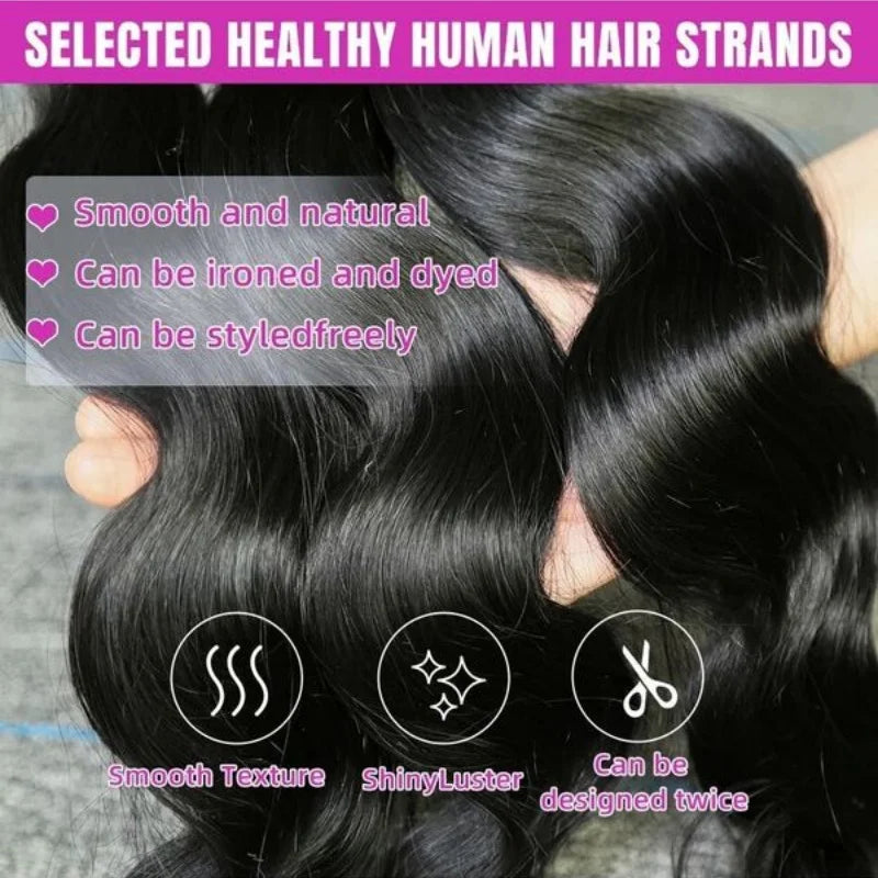 Double Weft Body Wave Human Hair Extensions for Women
