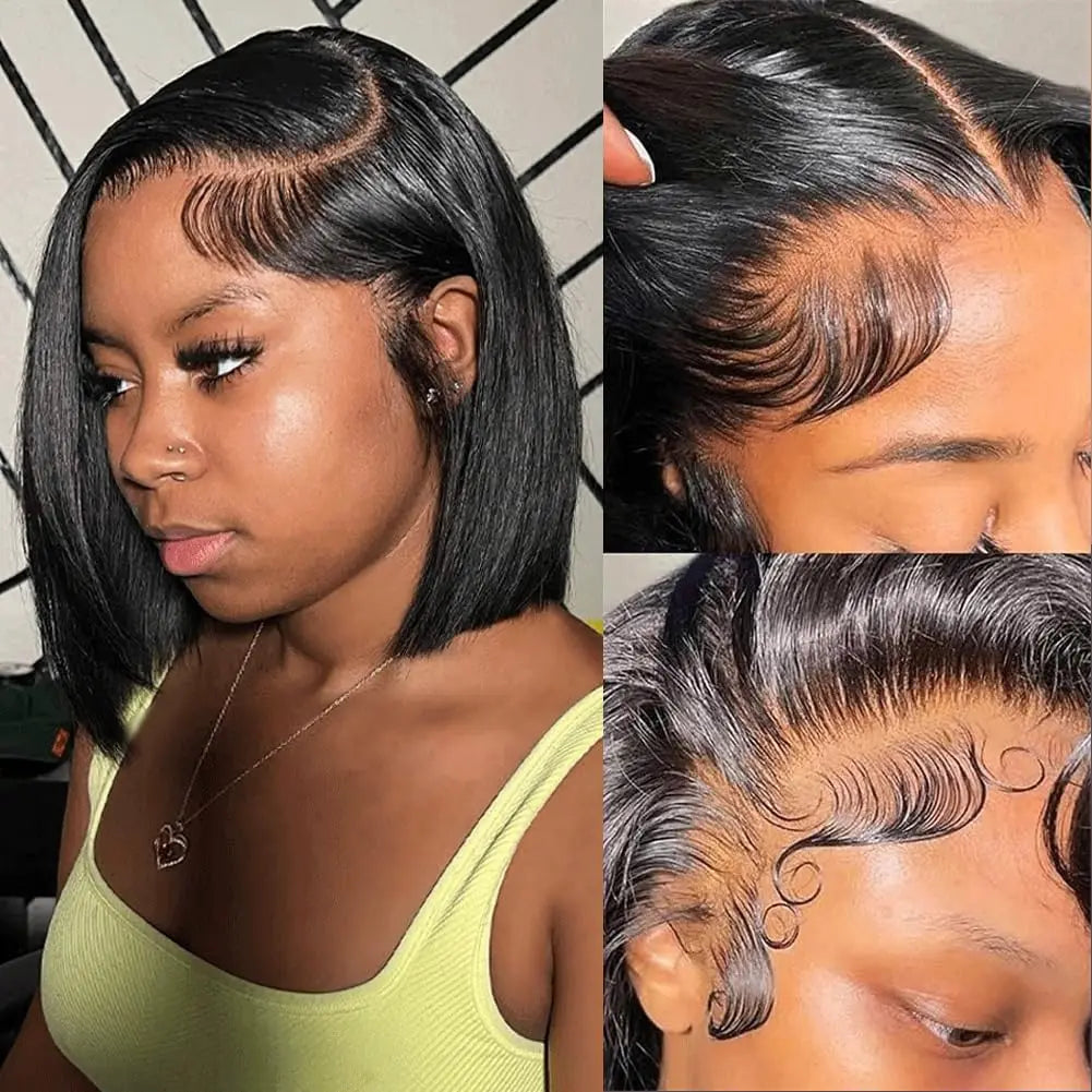 Straight Bob Human Hair Lace Front Wig