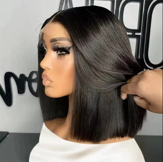 Straight Short Bob Wig 200% Density 13x4 HD Lace Frontal Wig 4x4 Transparent Lace Front Short bob Wigs 100% Human Hair For Women