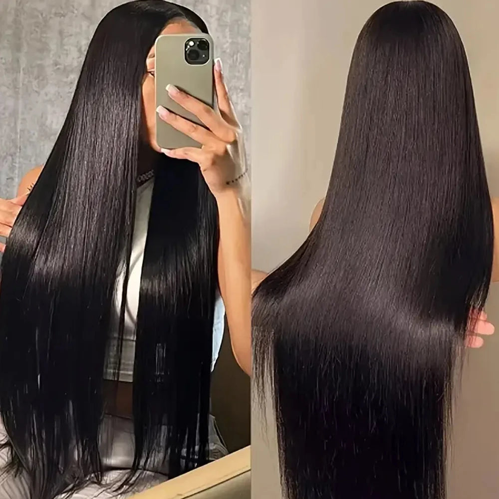 Bone Straight Brazilian Human Hair Lace Front Wig for Women