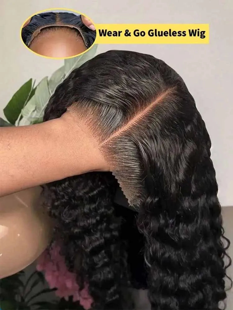 Glueless Deep Wave Human Hair Wig for Women