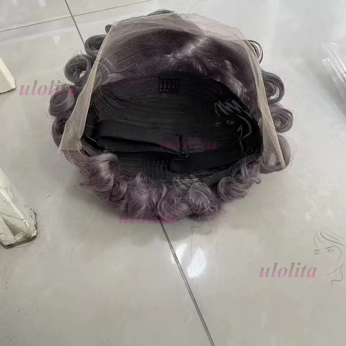 Glueless Salt And Pepper Curly Human Hair Pixie Wig for Women