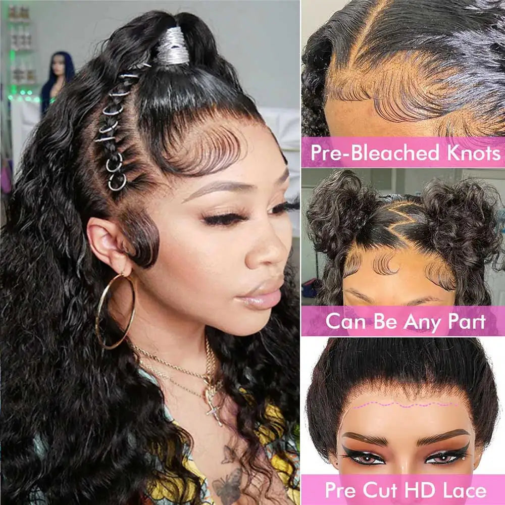 Glueless Deep Curly Brazilian Full Lace Wig For Women