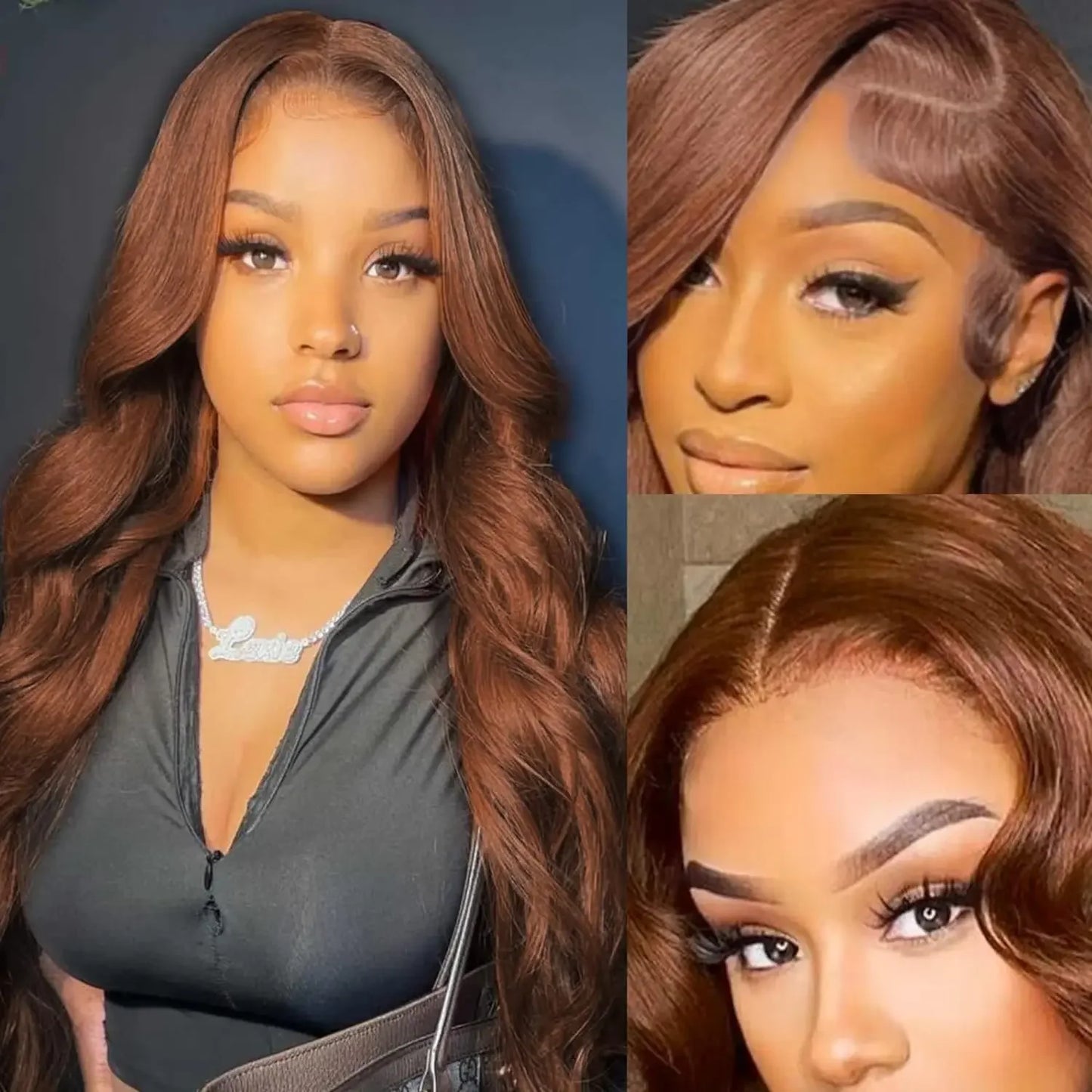 Body Wave Chocolate Brown Lace Front Wig for Women