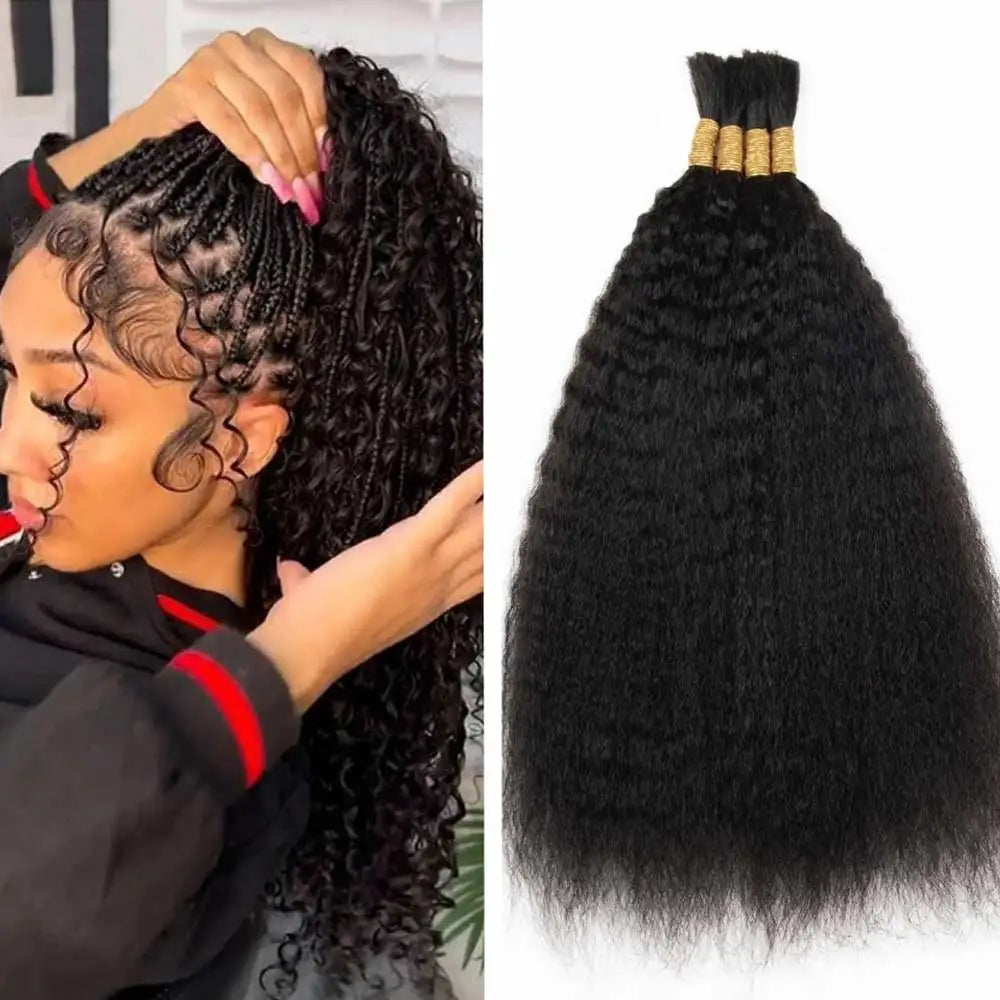 Kinky Straight Brazilian Braiding Human Hair for Women