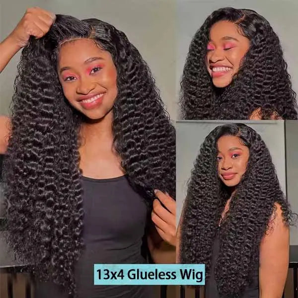 Glueless Deep Wave Human Hair Wig for Women