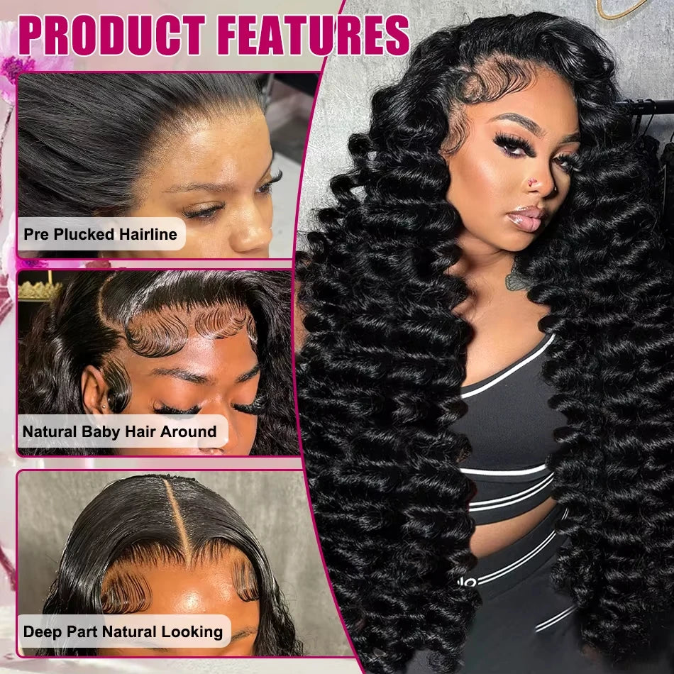 Loose Wave 13X6 Lace Frontal Water Wave 100% Human Hair Deep Wave Preplucked Wig 13X4 Curly Lace Front Brazilian Wigs For Women