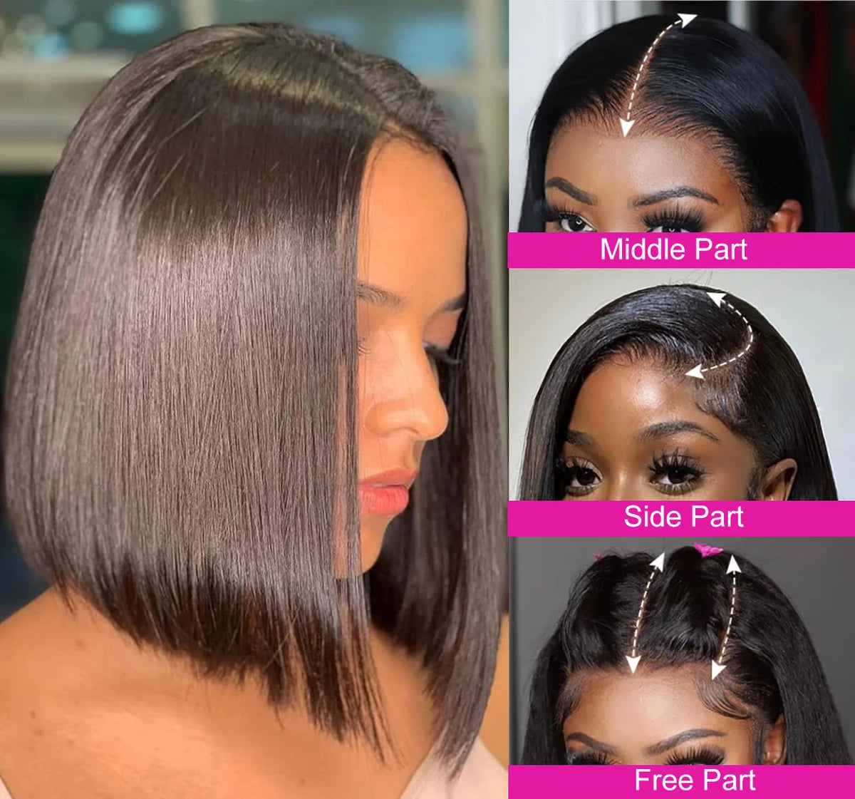 Straight Bob Human Hair Lace Front Wig
