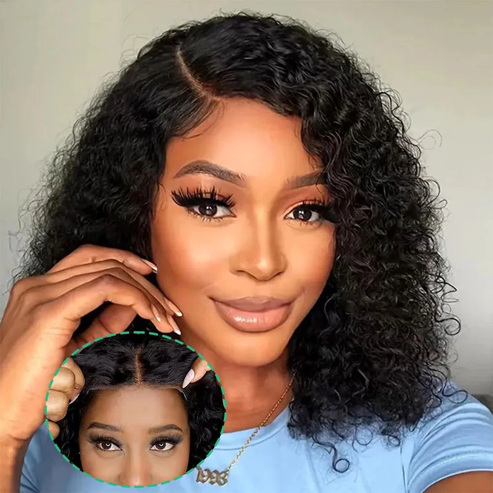 Deep Wave Bob Human Hair Lace Front Wig