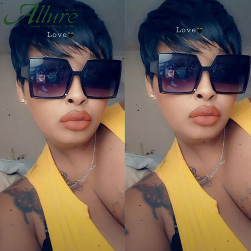 Glueless Short Blonde Pixie Cut Human Hair Wig for Women
