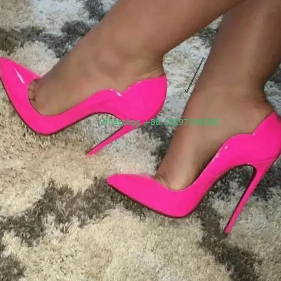 Iridescent Patent Pointed Toe Stiletto Pumps for Women