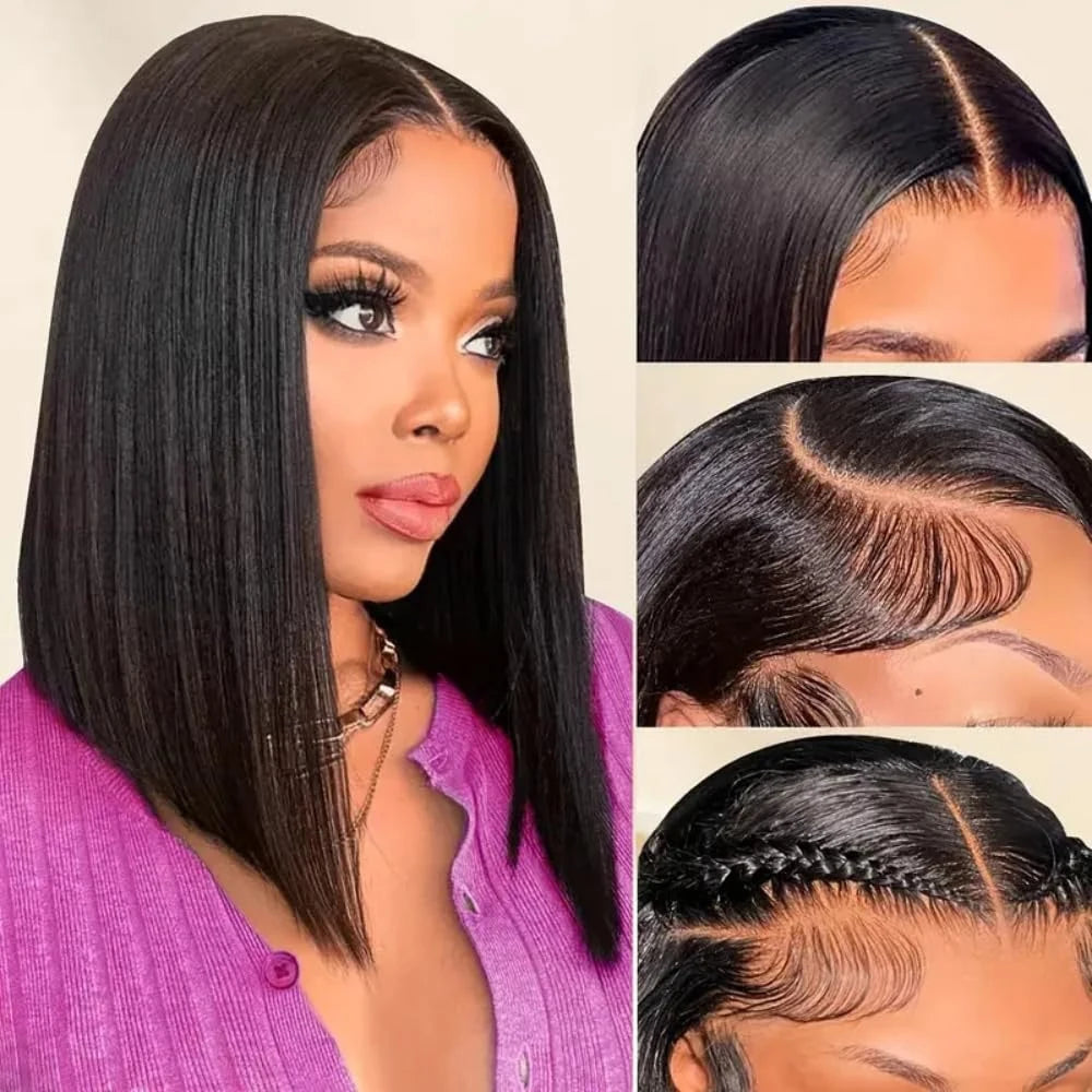 HD Lace Front Straight Bob Human Hair Wig for Women