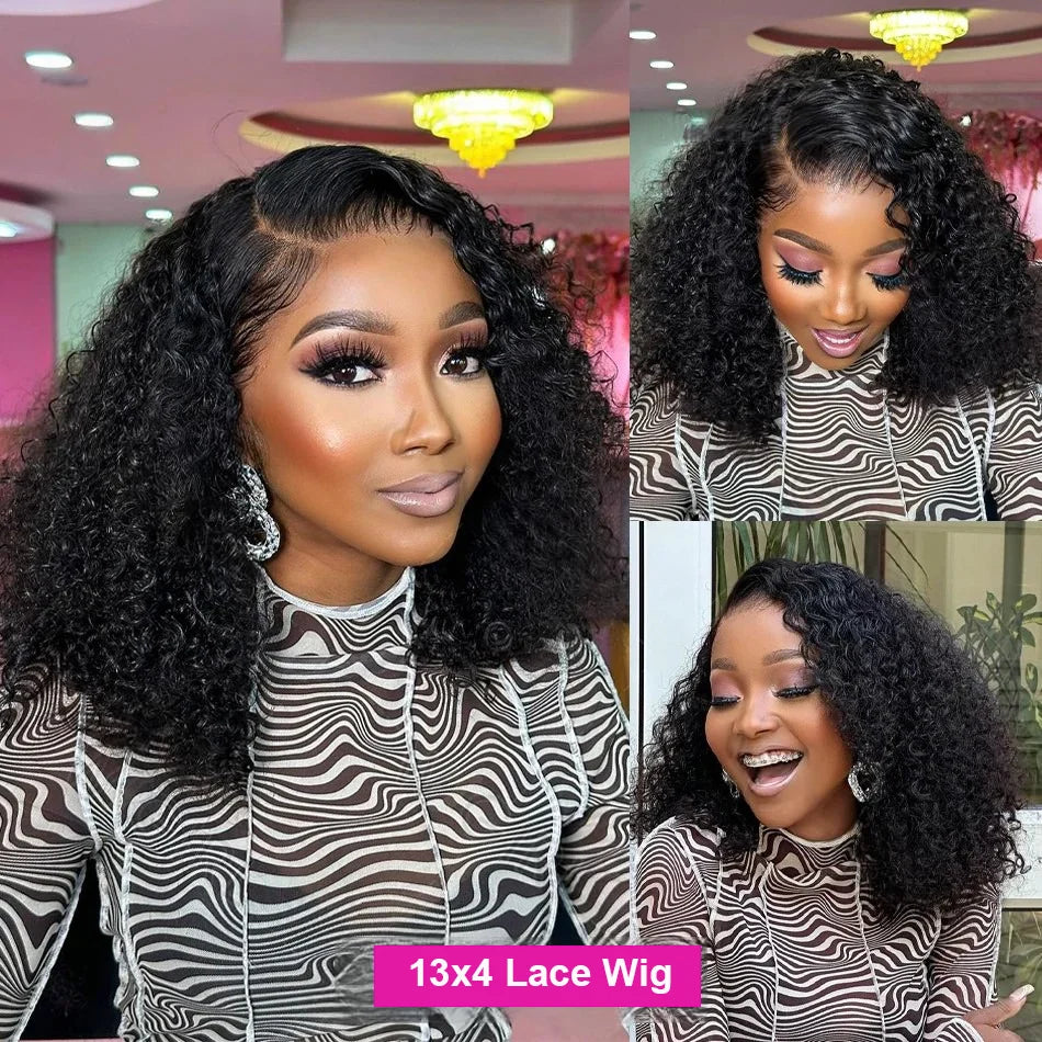 Deep Curly Human Hair Bob Wig