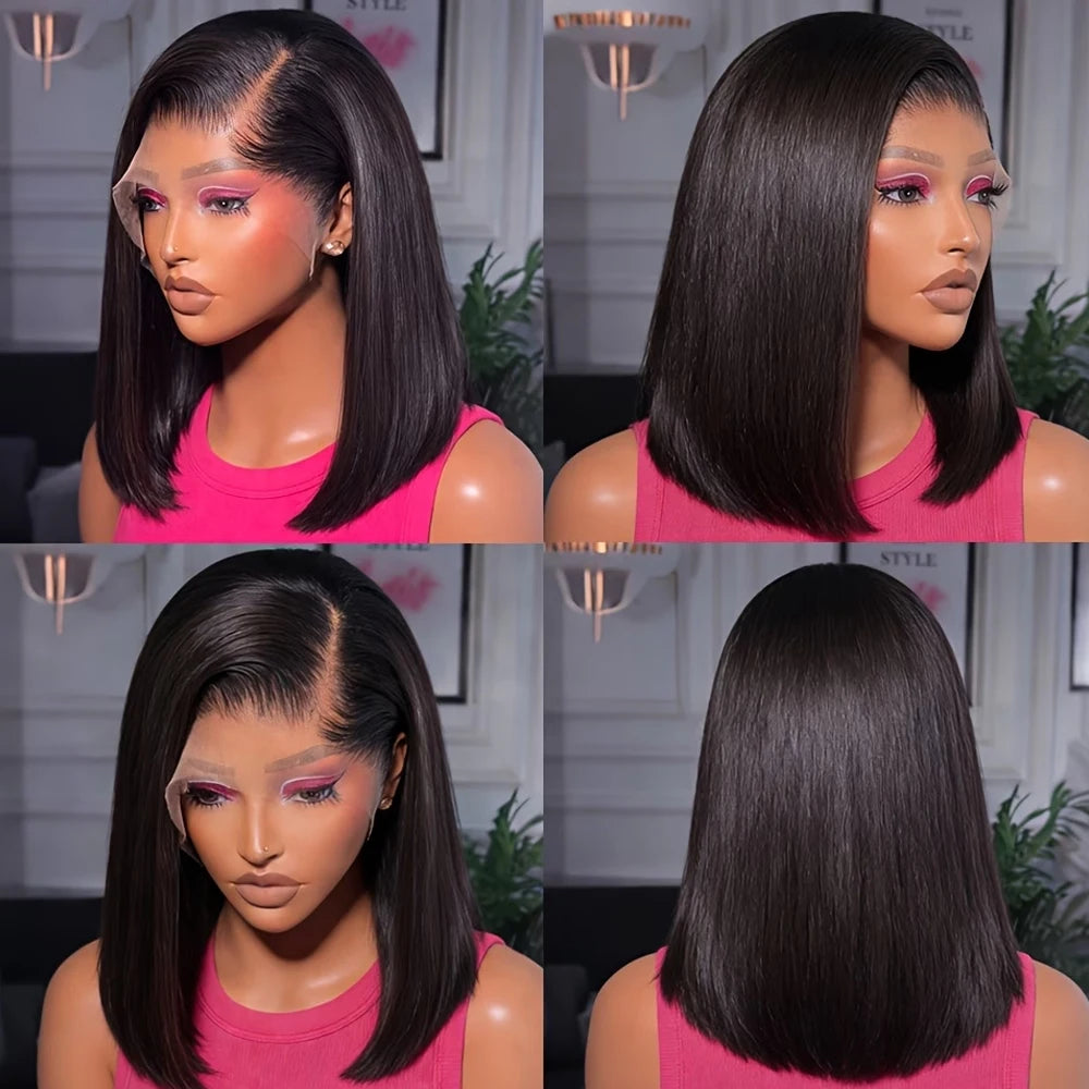 HD Lace Front Straight Bob Human Hair Wig for Women