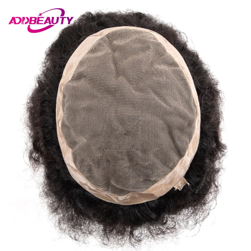 Natural Curly Remy Indian Human Hair Toupee for Women