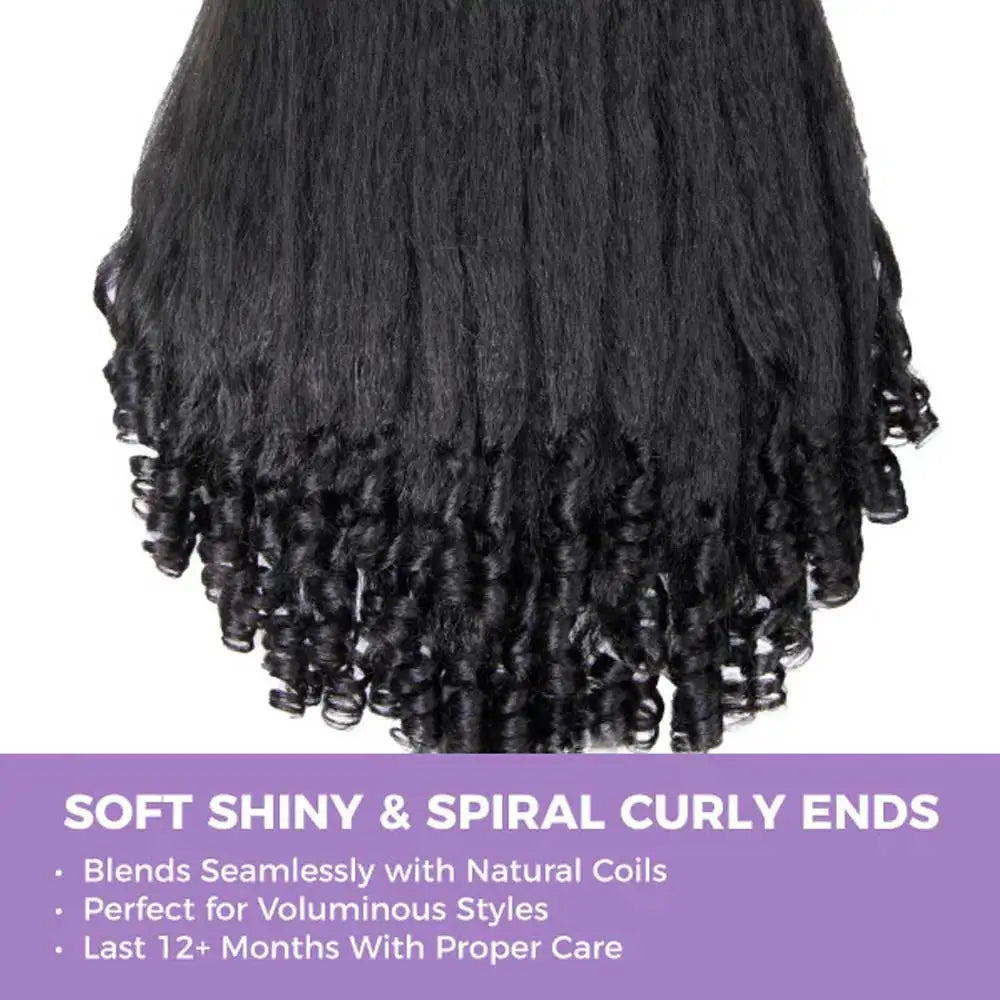 Glueless Kinky Straight Human Hair Half Wig For Women