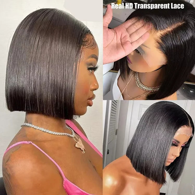 Transparent Glueless Lace Front Bob Wig for Women