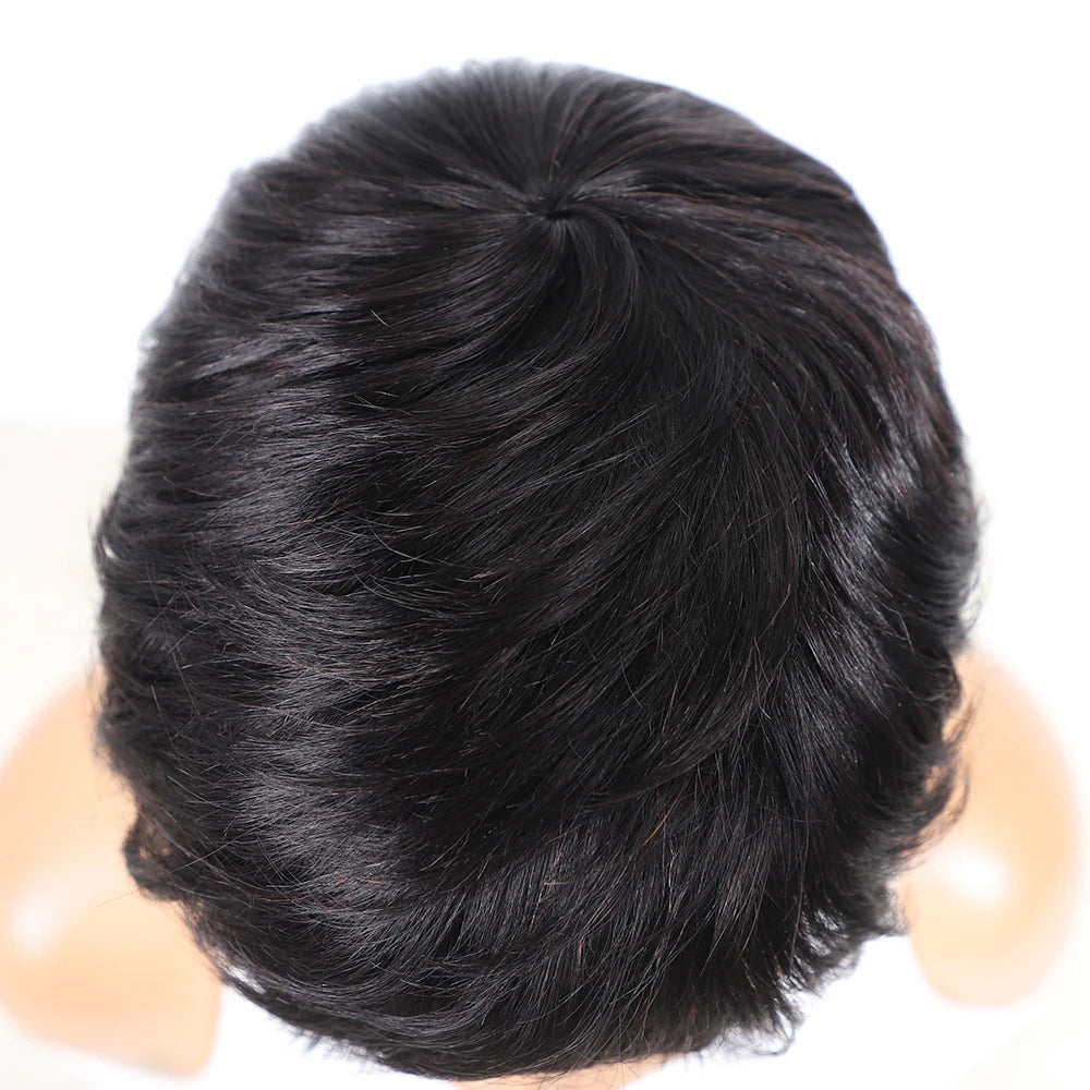 Body Wave Remy Hair Mullet with Bangs Wig for Women