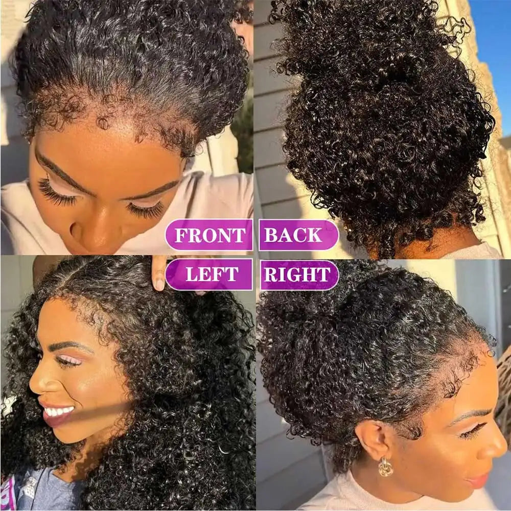 Deep Wave Glueless Human Hair Lace Wig With Baby Hair For Women