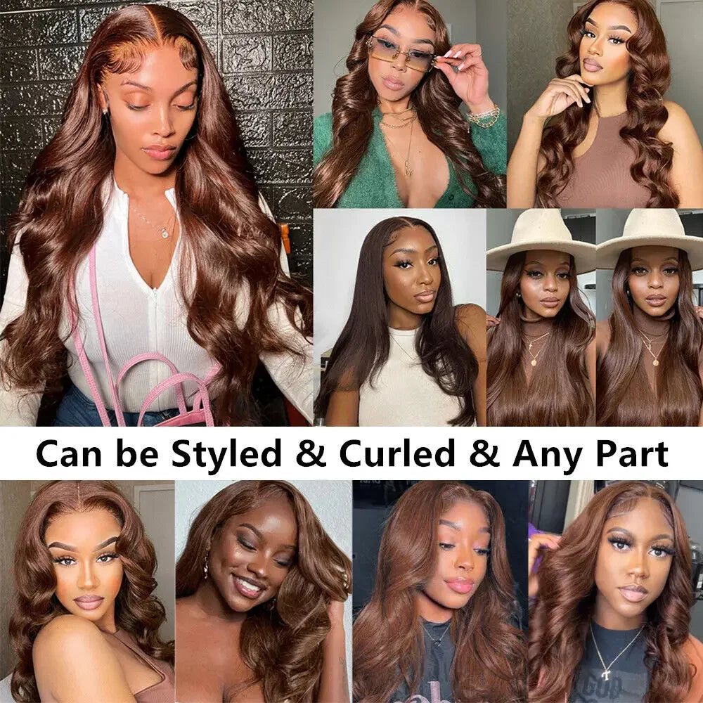 Body Wave Chocolate Brown Lace Front Wig for Women