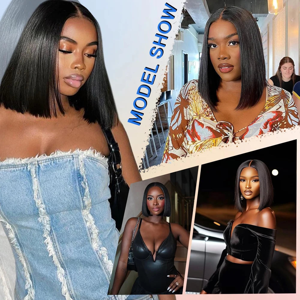 HD Lace Front Straight Bob Human Hair Wig for Women
