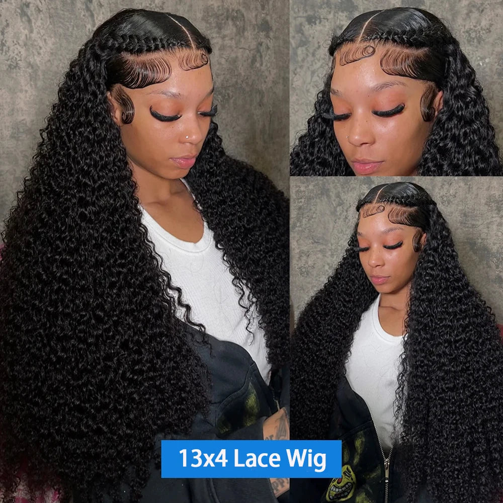 Kinky Curly Brazilian Human Hair Lace Front Wig for Women