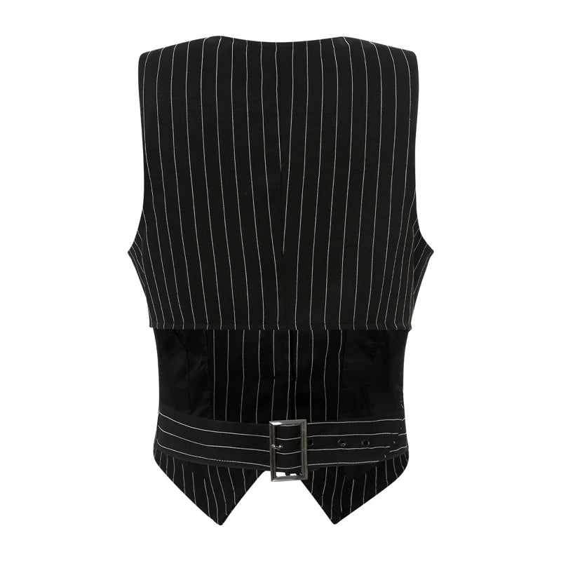 Vintage V Neck Button Up Sleeveless Vest for Women